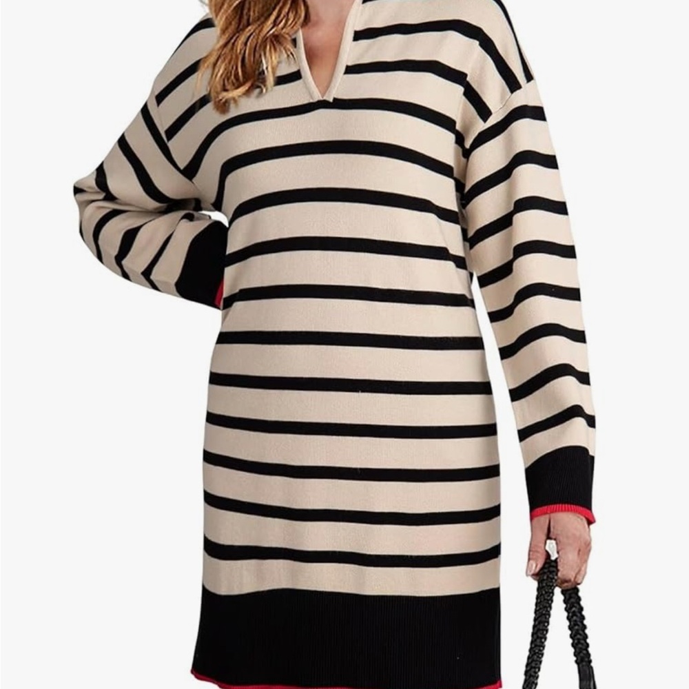 Dokotoo Women's Polo V Neck Sweater Dresses Fall Dresses for Women